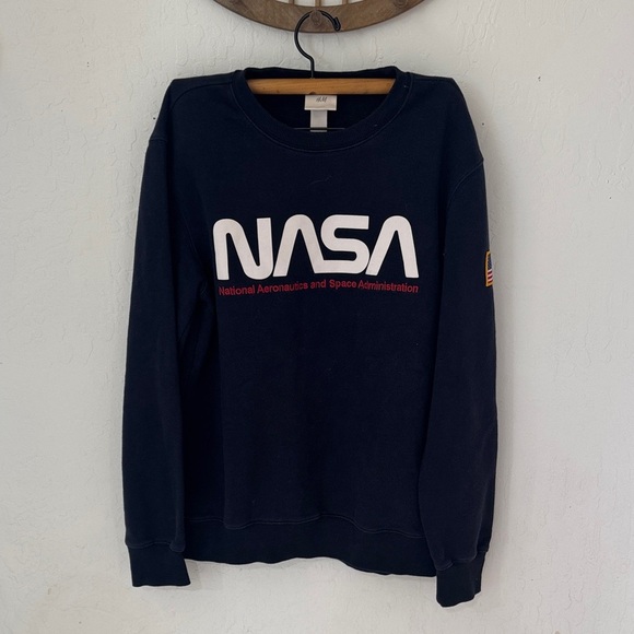 H&M Other - H&M Men’s Small NASA Navy Blue Crewneck Pullover Hoodie